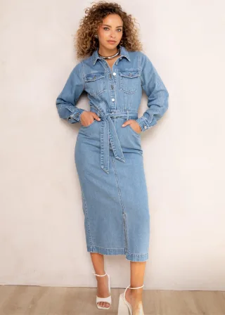 Freebird - Kleid - Danara blau - Gr. - S