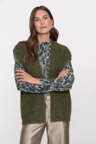 Geisha Fashion Women - Gilet hairy moss - Gr. - L