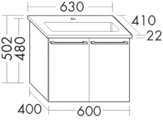 Burgbad Keramik Waschtisch-Set Bel HGL Anthrazit Ultramatt/Alpinweiss, SEZU063F5682C0001 SEZU063F5682C0001
