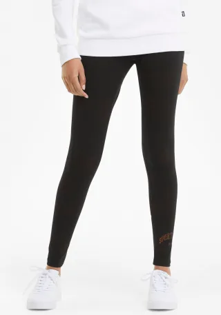 PUMA Leggings "ESS+ LOGO LAB LEGGINGS" mit Grafikprint, sportlicher Stil, aus Baumwollmischung