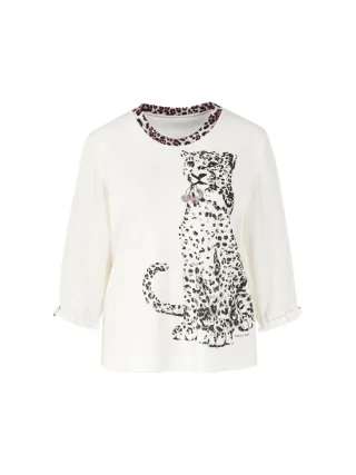 Marc Cain Sports - Blusenshirt mit Leo Print off-white - Gr. - 44