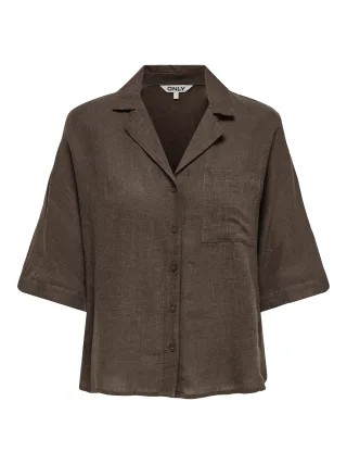 ONLY - ONLBRUXELLES SS LINEN BL SHIRT PNT NOOS Chocolate Martini - Gr. - M