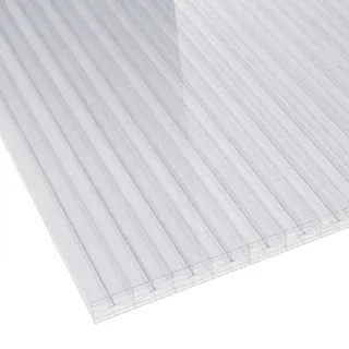 Polycarbonat Stegsiebenfachplatte | X-Struktur | 25 mm | Breite 980 mm | glasklar