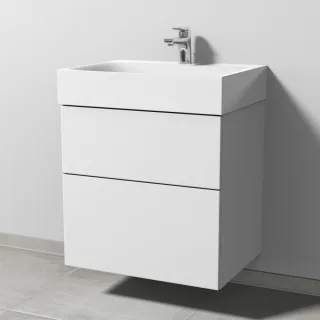 Sanipa 3way Waschtischunterbau zu Kaldewei Silenio Waschtisch mit 2 Auszügen, Weiß-Soft SM45543
