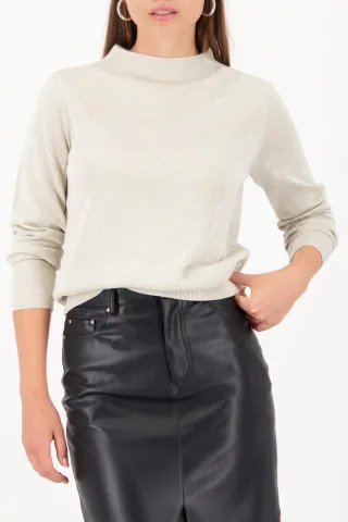 monari - Pullover mit Faltendetail almond - Gr. - 38