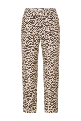 Rich & Royal - Vintage Straight Leopard Print caffee latte - Gr. - 28/32