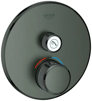 GROHE Thermostat Grohtherm SmartControl 29118 FMS rund 1 ASV hard graphite geb., 29118AL0 29118AL0