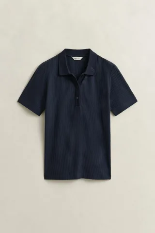 GANT - Geripptes Poloshirt evening blue - Gr. - L
