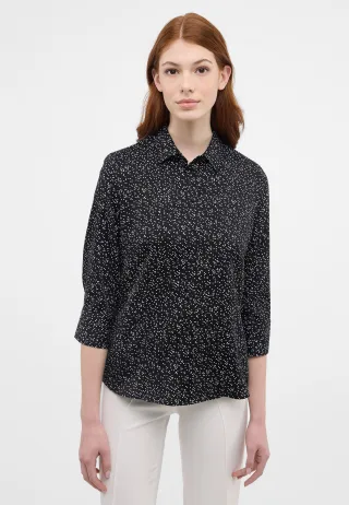 ETERNA - Bluse Satingewebe Langarm schwarz - Gr. - 38/Dreiviertelarm
