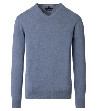 CASAMODA - Pullover mit V-Ausschnitt blau - Gr. - XXL