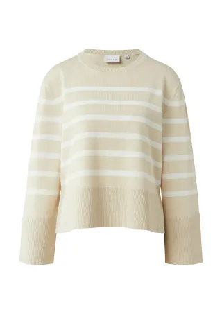 comma - Strickpullover beige|weiß - Gr. - 42