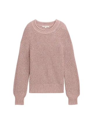 Denim Tom Tailor - Strickpullover mit leichten Ballonärmeln antique rose melange - Gr. - S