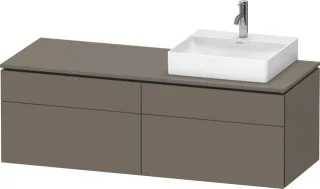 Duravit L-Cube Konsolenwaschtischunterbau wandhängend Flanell Grau Seidenmatt 1420x550x482 mm - LC48 LC4870R90900000
