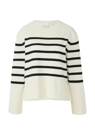 comma - Strickpullover creme|schwarz - Gr. - 42