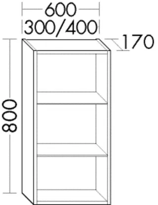 Burgbad Hängeschrank rc40 System PG2 800x300x170 Anthrazit Hochglanz, OSCL030F4004 OSCL030F4004