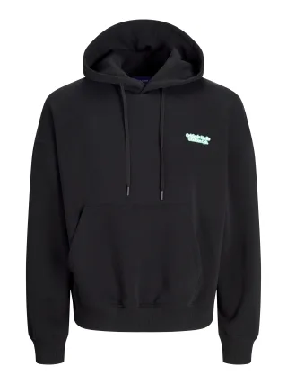 JACK&JONES - JORASTORIA SWEAT HOOD black - Gr. - S