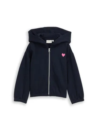 tom tailor kids - Cropped Hoodie Sweatjacke mit Stickerei sky captain blue - Gr. - 116/122