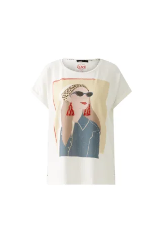 Oui - T-Shirt cloud dancer - Gr. - 38