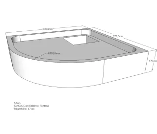Neuesbad Wannenträger für Kaldewei Fontana 90x90x6,5 Viertelkreis SD21856