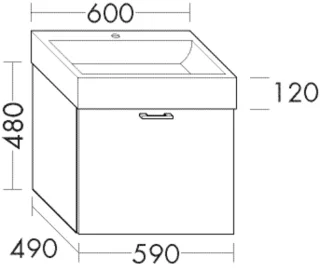 Burgbad Waschtischunterschrank Sys30 PG2 Echo 480x590x480 Tectona Dekor Zimt, WVAO059F3424 WVAO059F3424