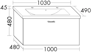 Burgbad Keramik Waschtisch-Set Sys30 PG4 Sana Weiß Hochglanz/Alpinweiss, SFAY103F3359C0001 SFAY103F3359C0001