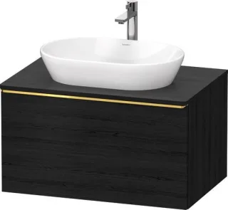 Duravit D-Neo Konsolenwaschtischunterbau wandhängend Eiche Schwarz Matt 800x550x459 mm - DE494703416 DE4947034160000
