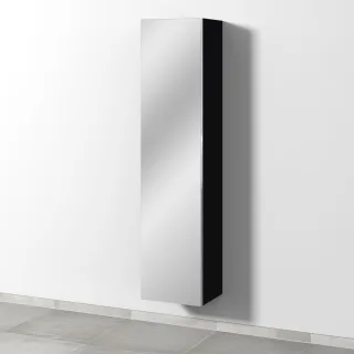 Sanipa 3way Hochschrank mit 1 Doppelspiegeltür, Schwarz-Matt BS15208