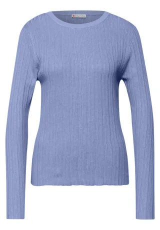 Street One - Pullover mit Rippstruktur blau - Gr. - 36