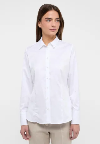ETERNA - Cover Shirt Bluse Twill Langarm weiß - Gr. - 42/Langarm