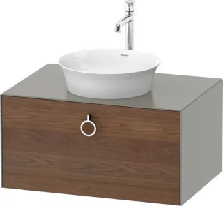 Duravit White Tulip Konsolenwaschtischunterbau wandhängend Amerikanischer Nussbaum & Stein Grau Matt WT498007792