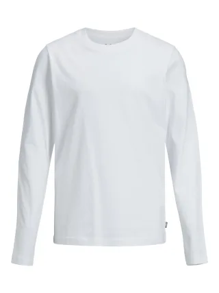 JACK&JONES - JJEORGANIC BASIC TEE LS O-NECK NOOS JNR white - Gr. - 164