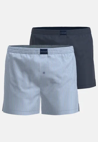 TOM TAILOR BODYWEAR - Web-Shorts 2er Pack blau-hell-streifen - Gr. - M