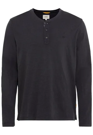 camel active - Henleyshirt aus nachhaltigem Organic Cotton asphalt - Gr. - M