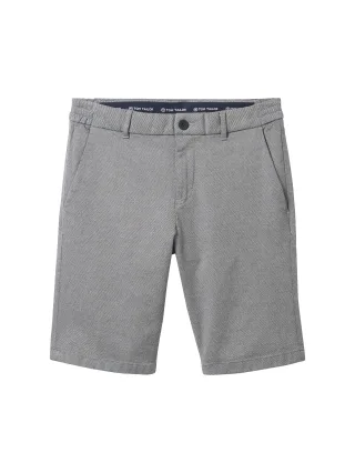 Tom Tailor - Travis Slim Chino Shorts white navy zig zag structure - Gr. - 29