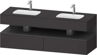 Duravit Qatego Einbauwaschtisch mit Konsolenwaschtischunterbau Graphit Supermatt 1600x550x600 mm - Q QA4797049800010