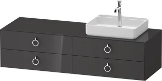 Duravit White Tulip Konsolenwaschtischunterbau wandhängend Graphit Hochglanz 1600x550x408 mm - WT499 WT4995RH1H10010
