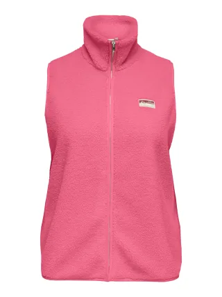 ONLY CARMAKOMA - CARHOLLY TEDDY WAISTCOAT ZIP SWT Pink Lemonade