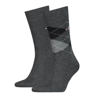 Tommy Hilfiger - Argyle-Socken grau - Gr. - 39-42