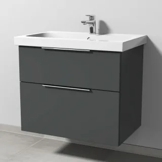Sanipa 3way Waschtischunterbau zu Geberit iCon Light Waschtisch mit 2 Auszügen, Anthrazit-Matt UM57422
