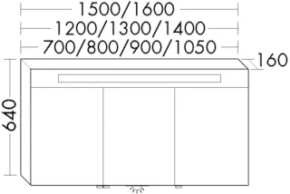 Burgbad Spiegelschrank Sys30 PG2 Echo 640x1300x160 Eiche Dekor Silber, SPJB130LF6024 SPJB130LF6024