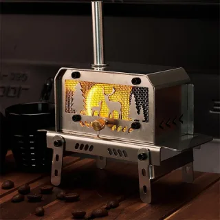 Portable Mini Stainless Steel Outdoor Wood Stove,Decorative Incense Holder for Christmas Tree and Elk Table Ornament for