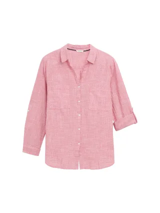 Tom Tailor - Plus Size - Bluse mit Brusttaschen berry red - Gr. - 50