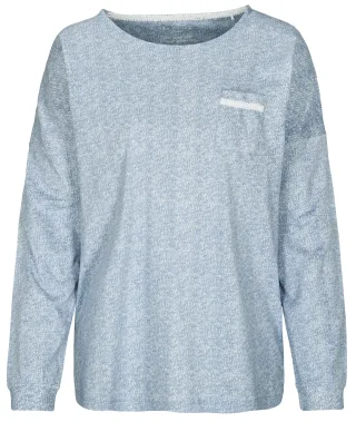 IN LINEA - Da.-Shirt velvetblue ecru - Gr. - 36