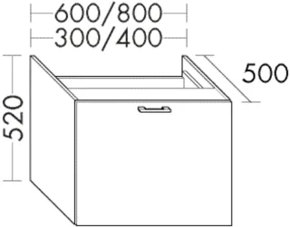 Burgbad Unterschrank Sys30 PG4 Sana 520x800x500 Lichtgrau Hochglanz, WUYV080F3363 WUYV080F3363