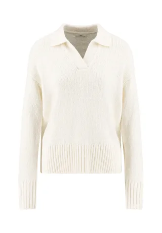 FYNCH-HATTON - PULLOVER POLO COLLAR SOFT milk - Gr. - L