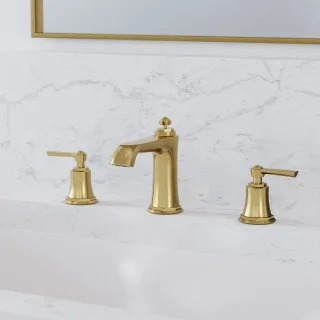 Steinberg Serie 350 3-Loch Waschtisch-Armatur, mit Ablaufgarnitur, Ausladung 130mm, brushed gold, 35 350 2000 BG