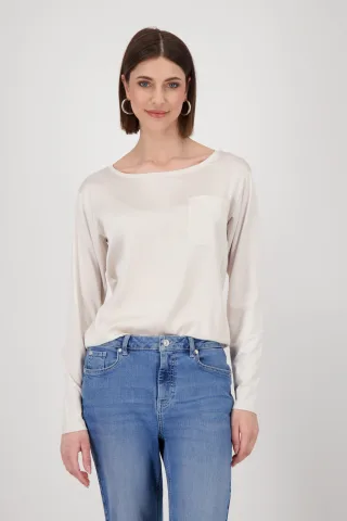 monari - Blusenshirt mit Brusttasche oat milk - Gr. - 46