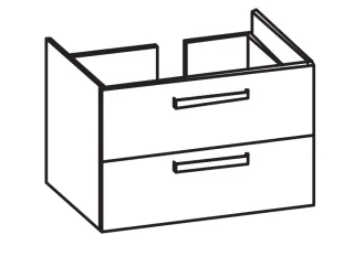 Artiqua 413 Waschtischunterschrank für Acanto Slim 500641 Oxid Dunkelgrau quer, 413-WU2L-K177-7184-7 413-WU2L-K177-7184-723