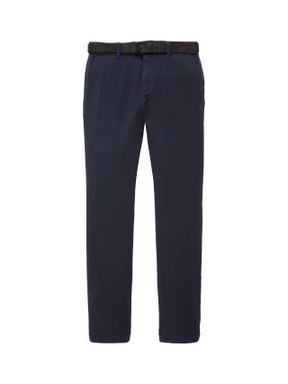 Tom Tailor - TTTRAVIS SLIM Chino Hose mit Gürtel navy zig zag structure - Gr. - 29/32