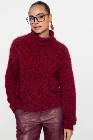 Geisha Fashion Women - Pullover burgundy - Gr. - XXL